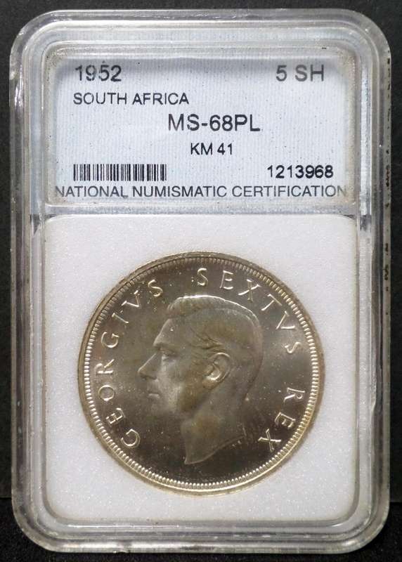 SA Union 5 Shillings 1952 - NNC MS68 PL