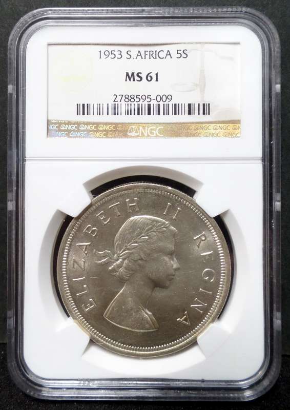SA Union 5 Shillings 1953 - NGC MS61