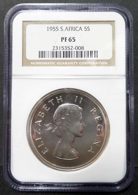 SA Union 5 Shillings 1955 - NGC PF65