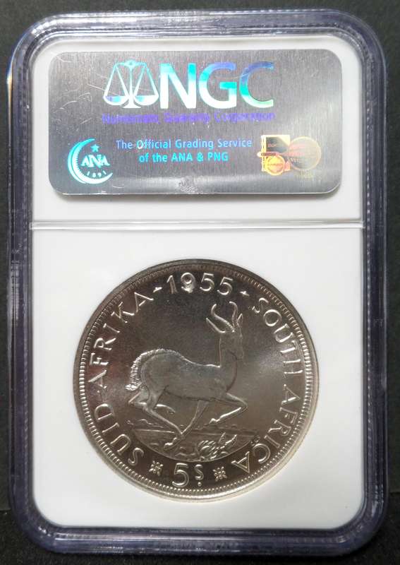 SA Union 5 Shillings 1955 - NGC PF65