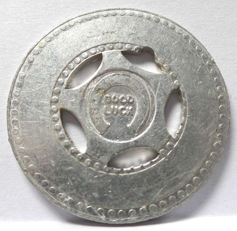 *R1 Auction* 1950's Arcade 'Good Luck' token Ex Marran Cape Town