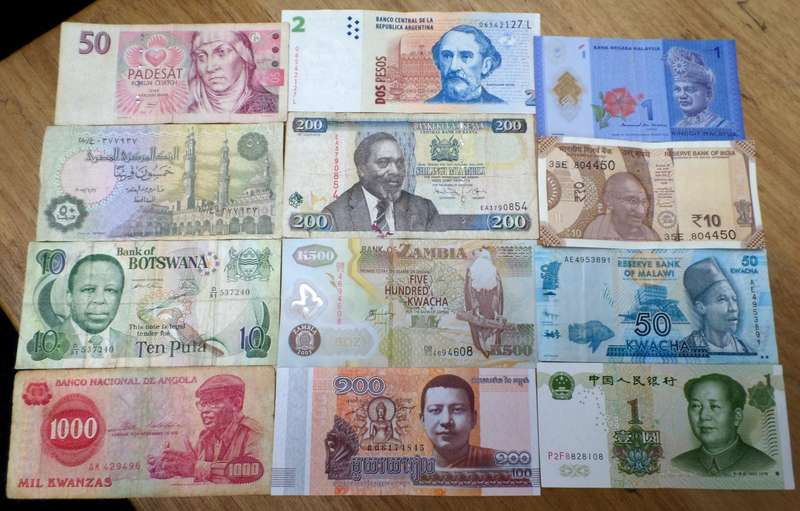 Lot of 12 International bank notes