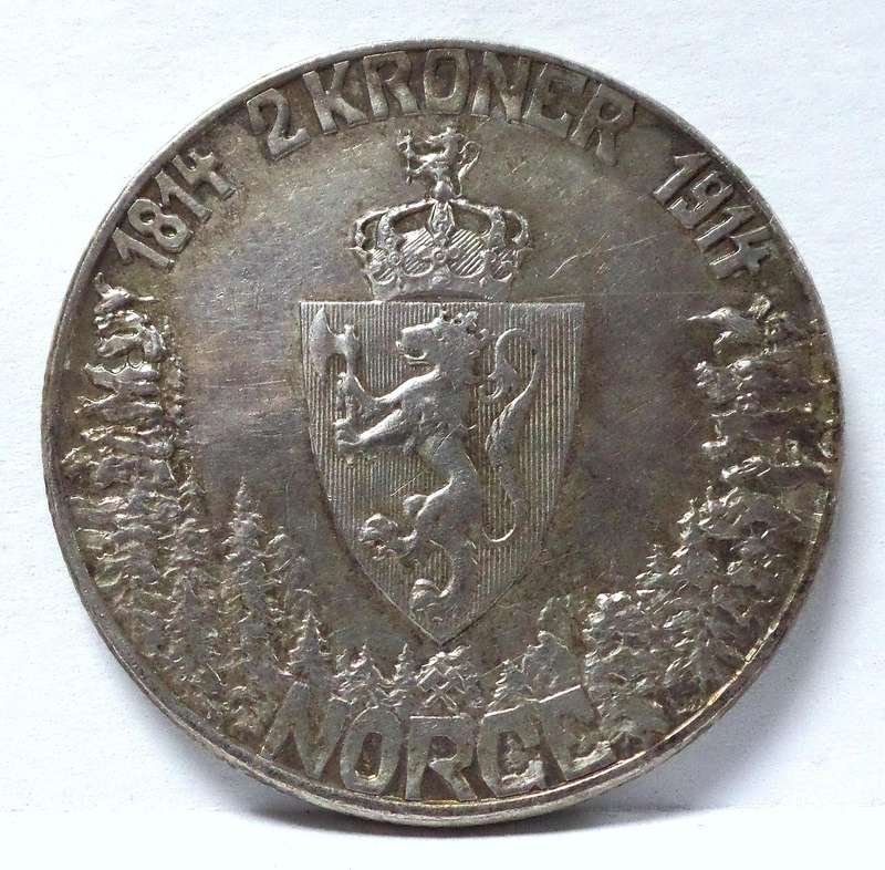 Norway 2 Kroner 1914 - 100yrs Constitution