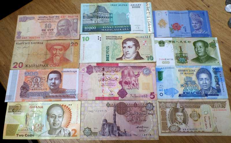 Lot of 12 International bank notes