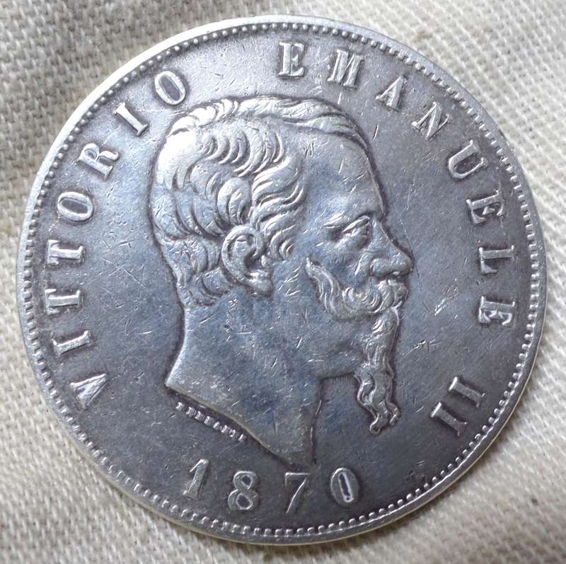 Italy 5 Lire 1870