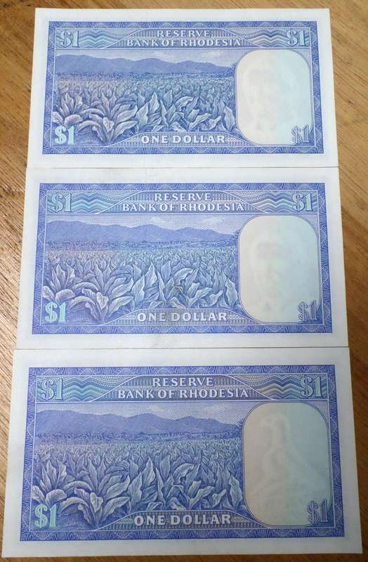 *R1 Auction* Rhodesia 1 Dollar 1976, 1978, 1979 - Great condition