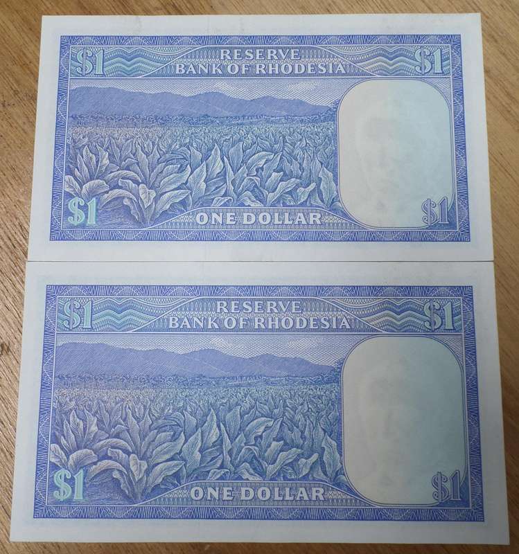 *R1 Auction* Pair of Rhodesia 1 Dollar 1978 - Great condition