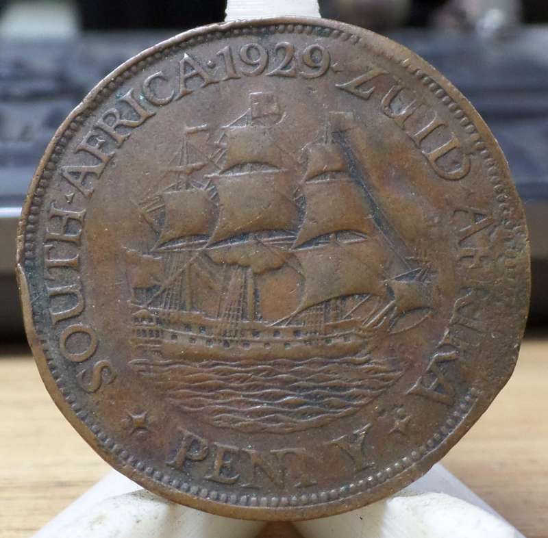 *R1 Auction* SA Union 1 Penny 1929 - Planchet Error