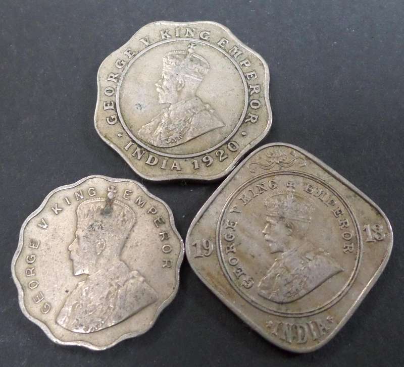 *R1 Auction* British India 1, 2 & 4 Annas - George V