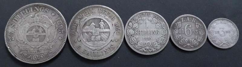 ZAR 1895 - Full set of silver coins