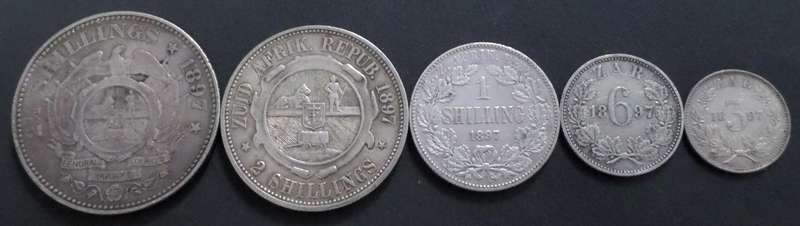 ZAR 1897 - Full set of silver coins