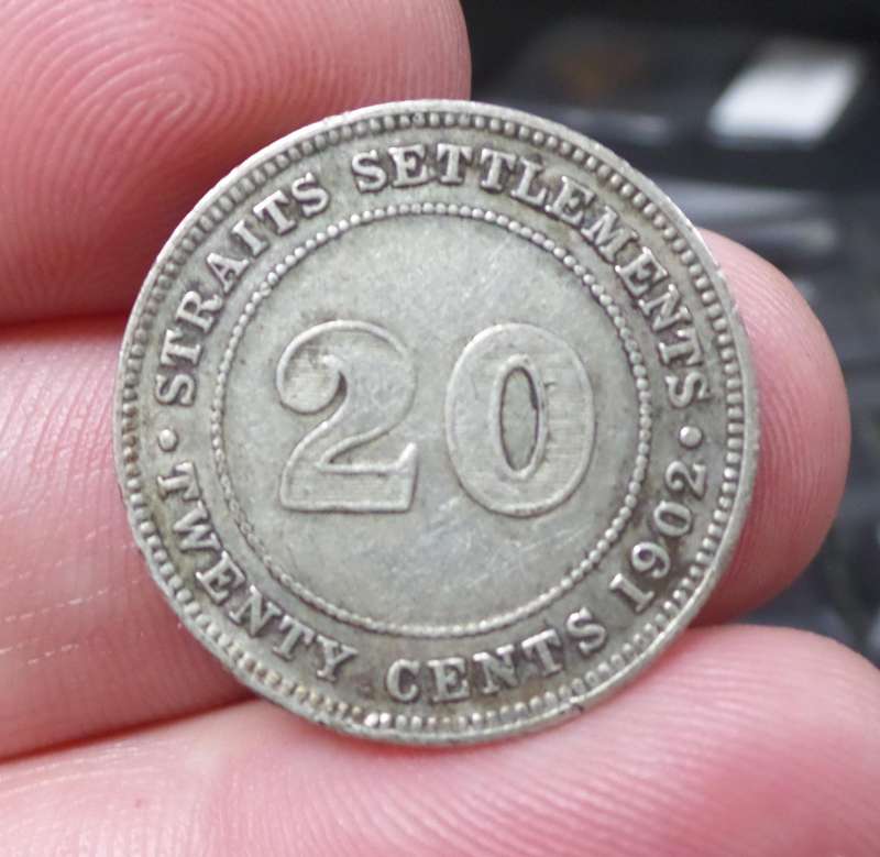 *R1 Auction* Straits Settlements 20 Cents 1902