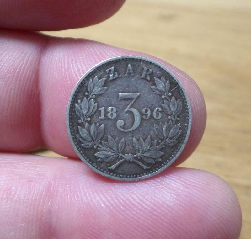 *R1 Auction* ZAR 3 Pence 1896