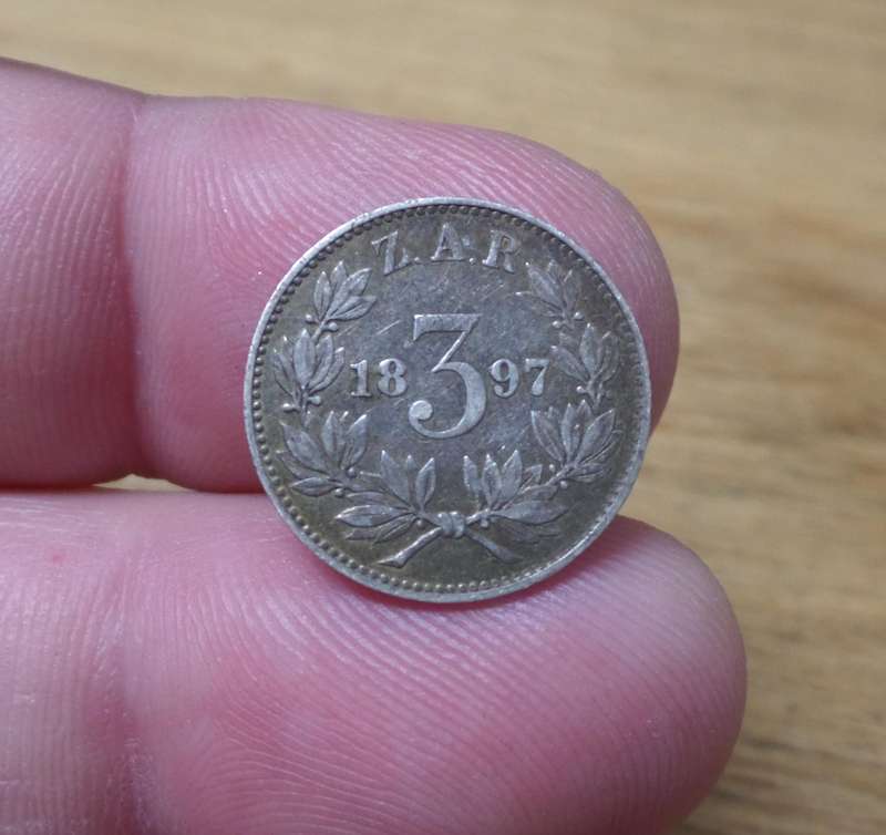 *R1 Auction* ZAR 3 Pence 1897