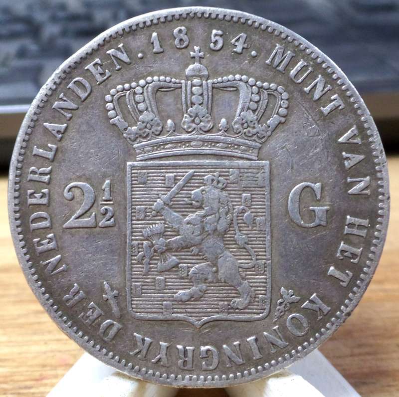 Netherlands 2.5 Gulden 1854