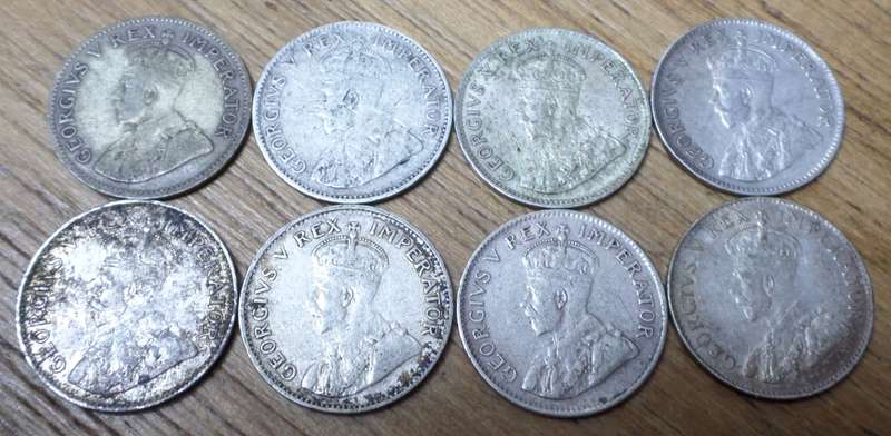 SA Union set of 3d - George V - 1926, 28, 29, 32, 33, 34, 35, 36