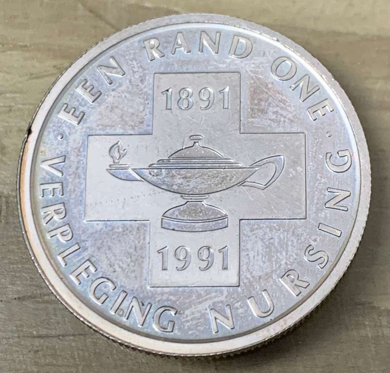 RSA 1 Rand 1991 Proof silver coin - Nursing