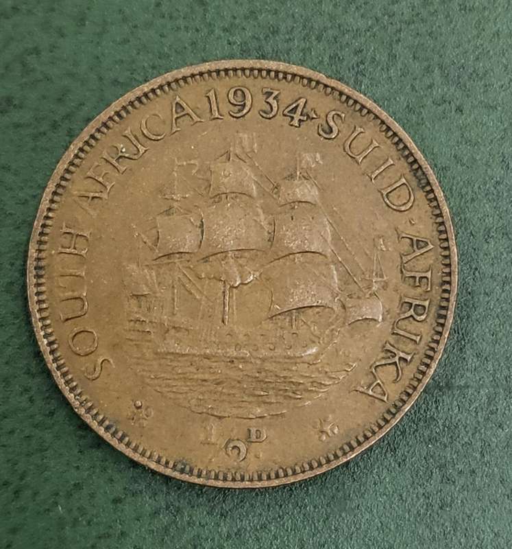 Union 1/2 Penny 1934 - Nice condition