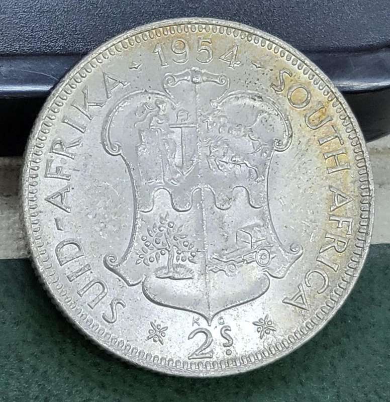 Union 2 Shillings 1954 - aUNC condition