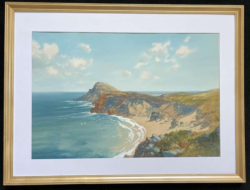 FAMOUS IRISH ARTIST - GEORGE TREVOR - ORIGINAL WATERCOLOR - CAPE OF GOOD HOPE SOUTH AFRICA