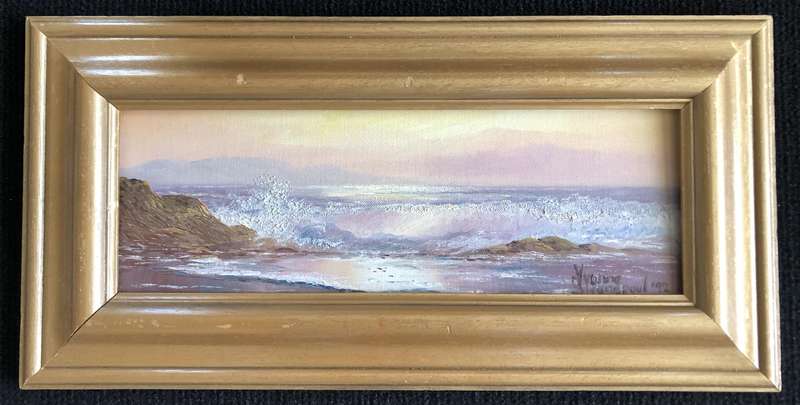 ORIGINAL - YVONNE SWANEPOEL - OIL ON BOARD "BLOUBERG STRAND" IN GOLD FRAME