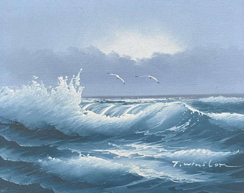 ORIGINAL WINSLOM - OIL ON BOARD SEA SCAPE