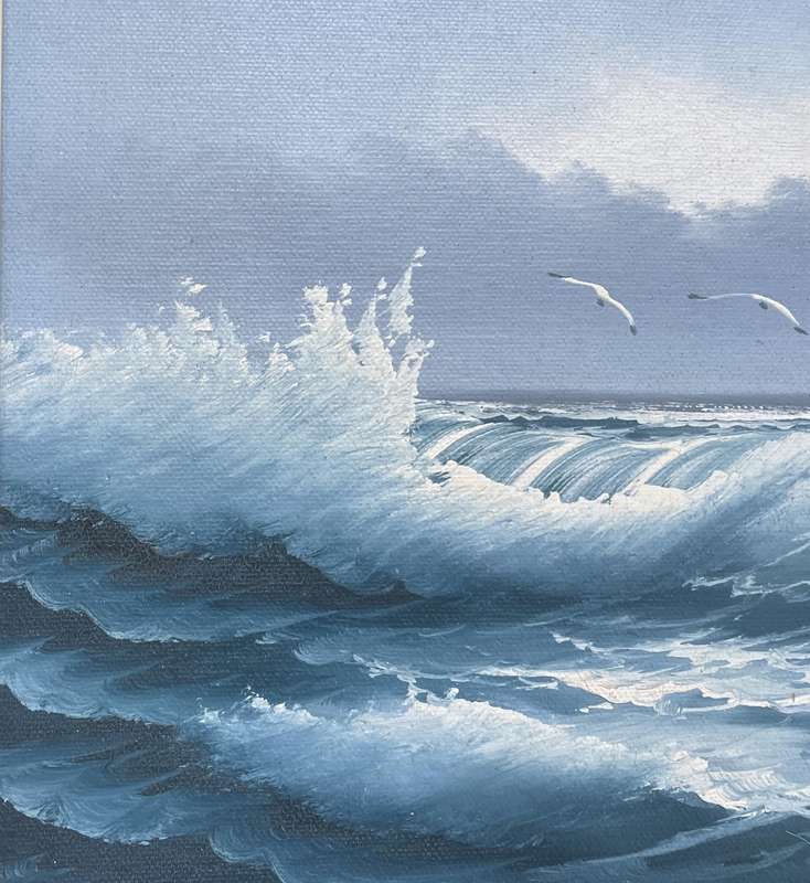 ORIGINAL WINSLOM - OIL ON BOARD SEA SCAPE