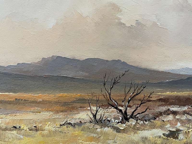 ORIGINAL WELL KNOWN SA ARTIST - LOUIS SMIT - OIL ON CANVAS ON BOARD -  LANDSCAPE DATED 1988