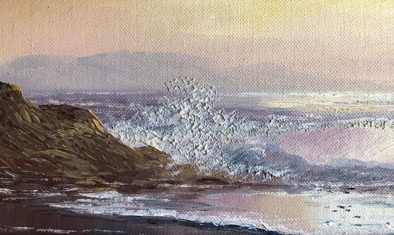 ORIGINAL YVONNE SWANEPOEL - OIL ON BOARD "BLOUBERGSTRAND"