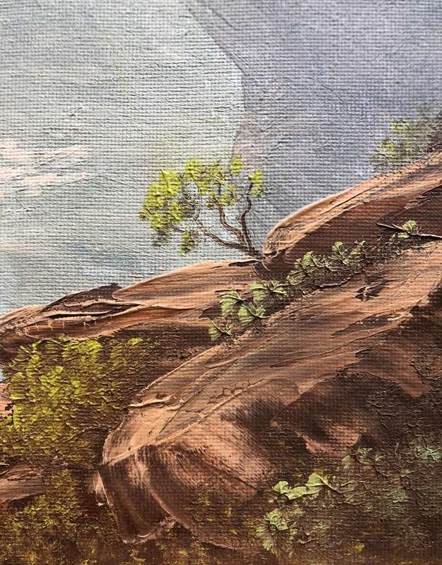 ORIGINAL WERNER FORDELMANN (1926-2012) OIL ON CANVAS ON BOARD -MOUNTAIN LANDSCAPE IN GOLD FRAME