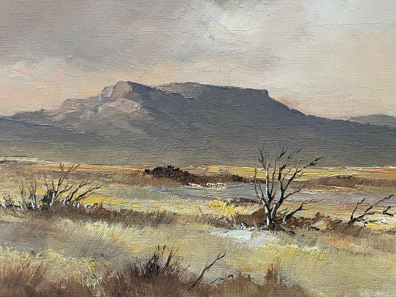 ORIGINAL WELL KNOWN SA ARTIST - LOUIS SMIT - OIL ON CANVAS ON BOARD -  LANDSCAPE DATED 1988