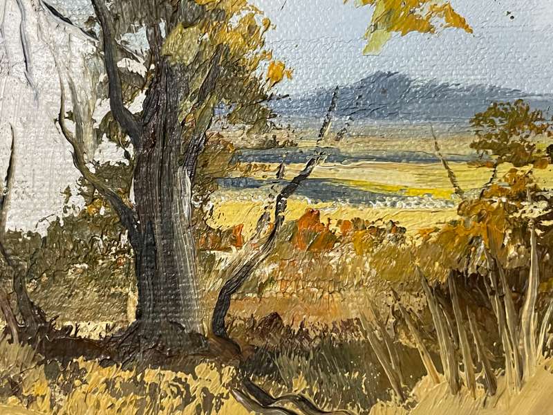 ORIGINAL BY WELL KNOWN SA ARTIST - LOUIS SMIT - CAPE HOUSES - OIL ON CANVAS ON BOARD DATED 1989
