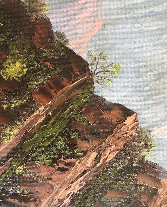 ORIGINAL WERNER FORDELMANN (1926-2012) OIL ON CANVAS ON BOARD -MOUNTAIN LANDSCAPE IN GOLD FRAME