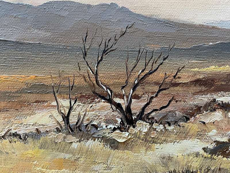 ORIGINAL WELL KNOWN SA ARTIST - LOUIS SMIT - OIL ON CANVAS ON BOARD -  LANDSCAPE DATED 1988