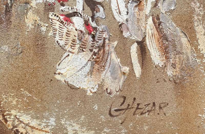 ORIGINAL BORIS CHEZAR (1913-2008) OIL/SAND PAINTING