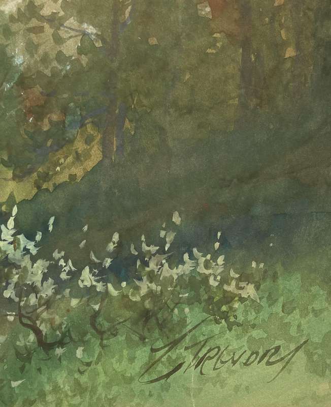 FAMOUS IRISH ARTIST - GEORGE TREVOR - ORIGINAL WATERCOLOR - BUTTRESS OF TABLE MOUNTAIN SOUTH AFRICA