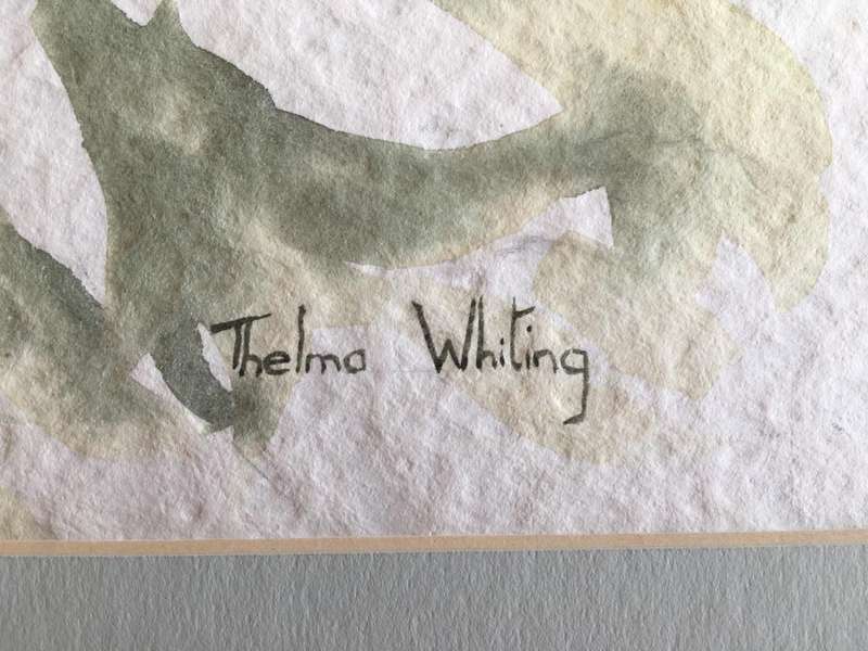ORIGINAL THELMA WHITING - WATER COLOUR IN GOLD FRAME BEHIND GLASS