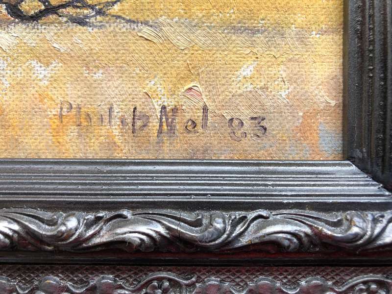 ORIGINAL WELL KNOWN SA ARTIST - PHILIP NEL - LANDSCAPE- OIL ON CANVAS ON BOARD SIGNED & DATED