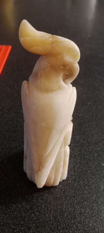 Vintage Italian Alabaster Cockatoo statue