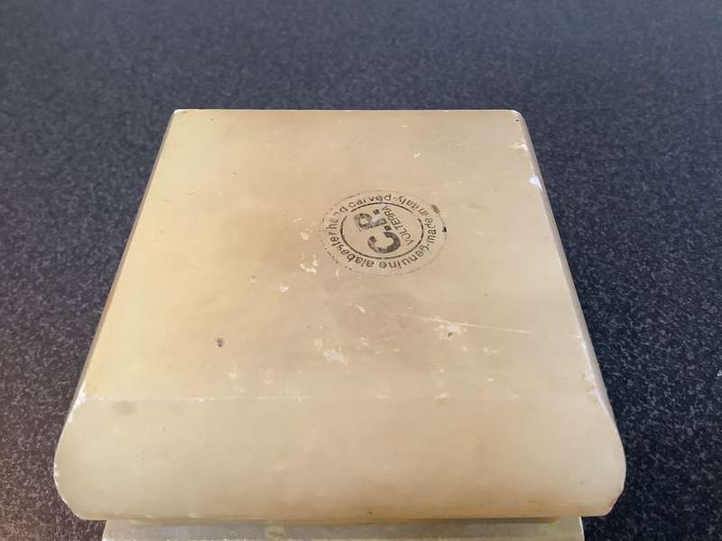 Vintage Hand Carved Italian Alabaster  box