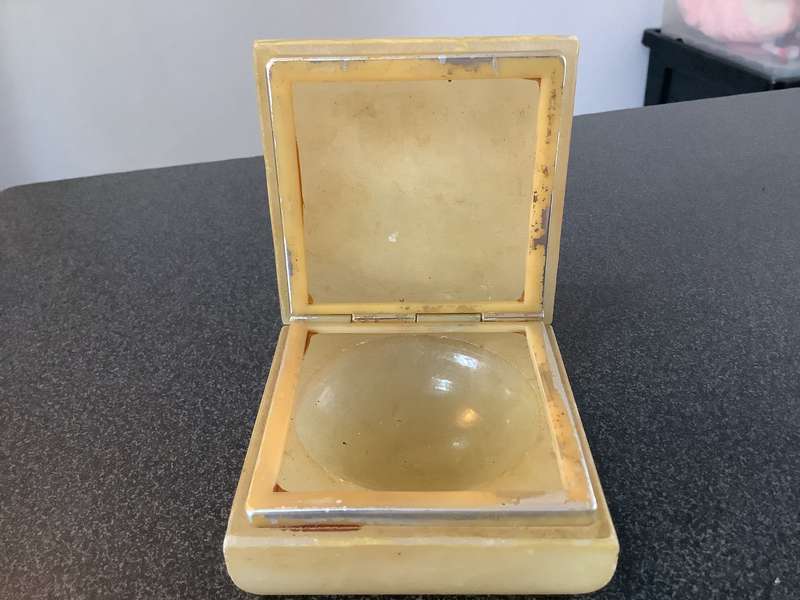 Vintage Hand Carved Italian Alabaster  box