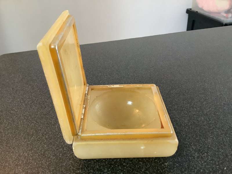 Vintage Hand Carved Italian Alabaster  box
