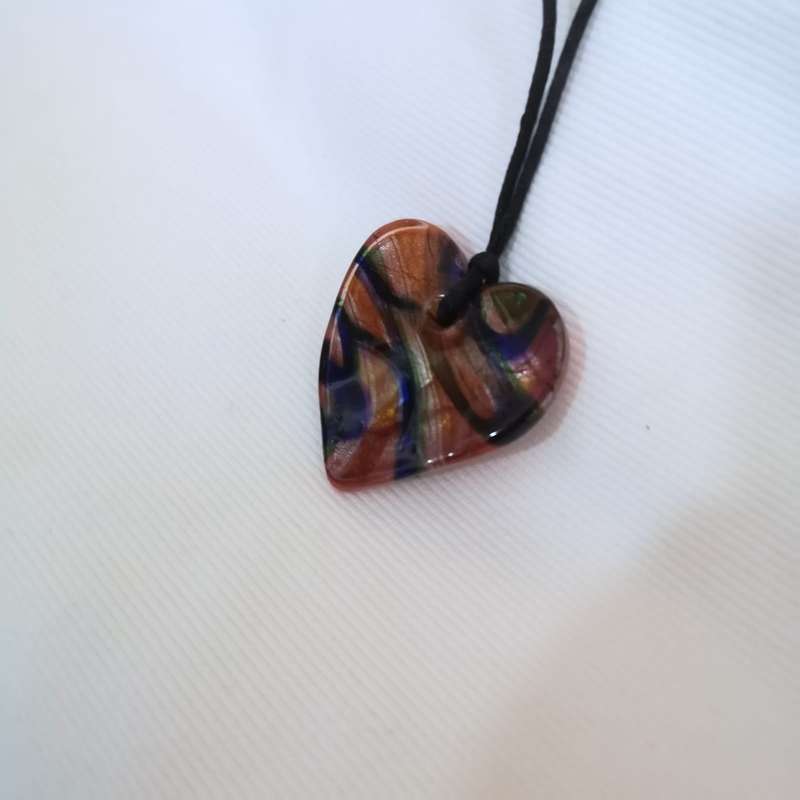Glass Pendant Neckpiece. Handmade