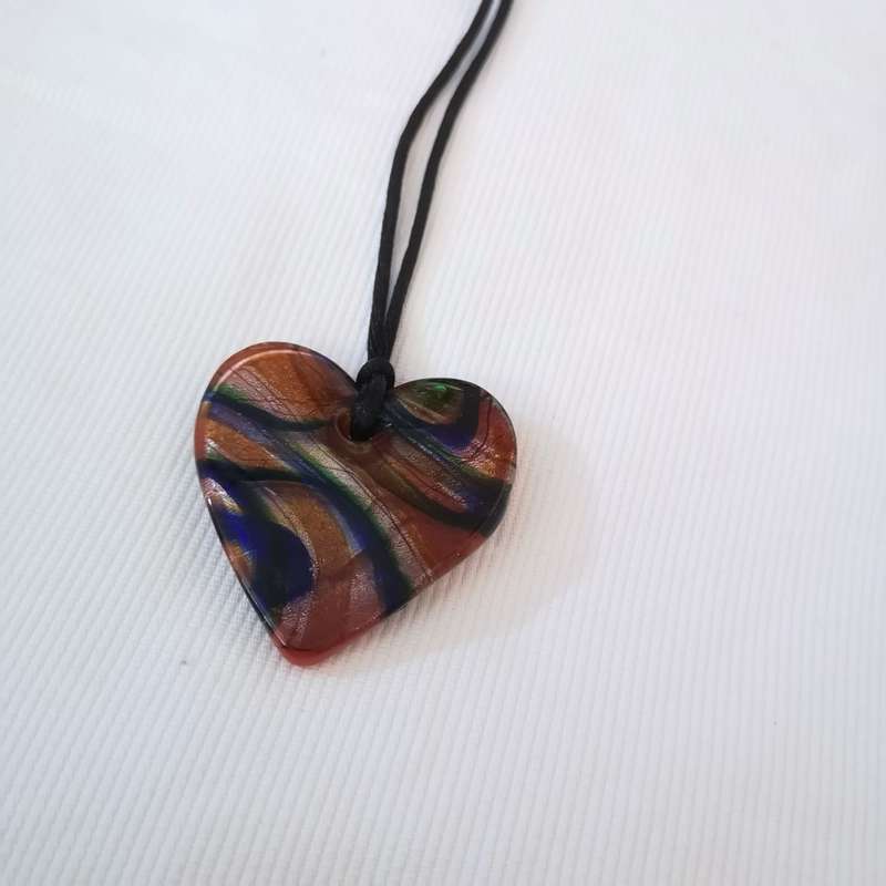 Glass Pendant Neckpiece. Handmade