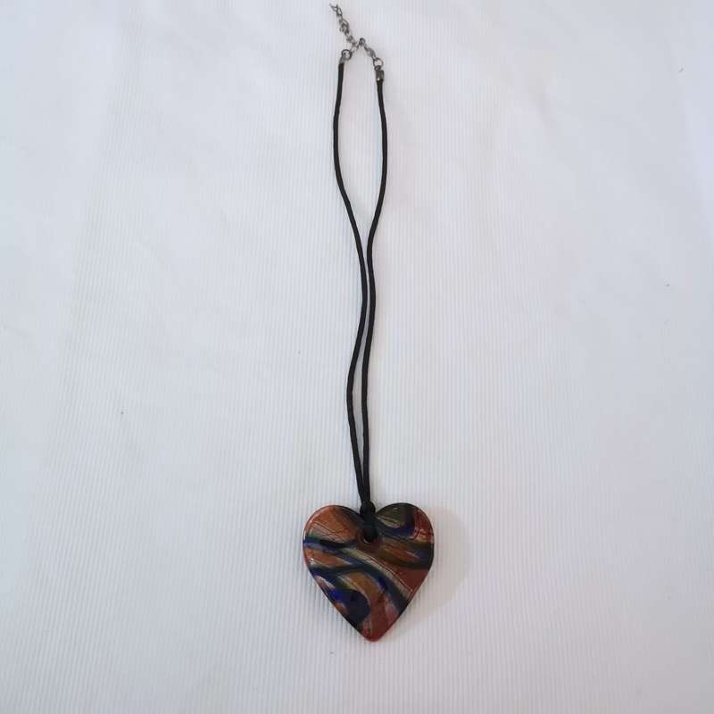 Glass Pendant Neckpiece. Handmade