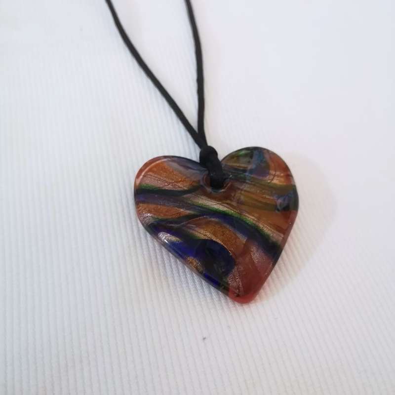 Glass Pendant Neckpiece. Handmade