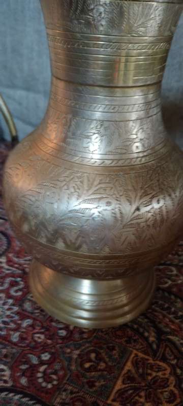 Vintage Persian/ Indian heavy brass water pitcher.