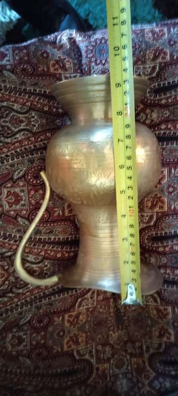 Vintage Persian/ Indian heavy brass water pitcher.