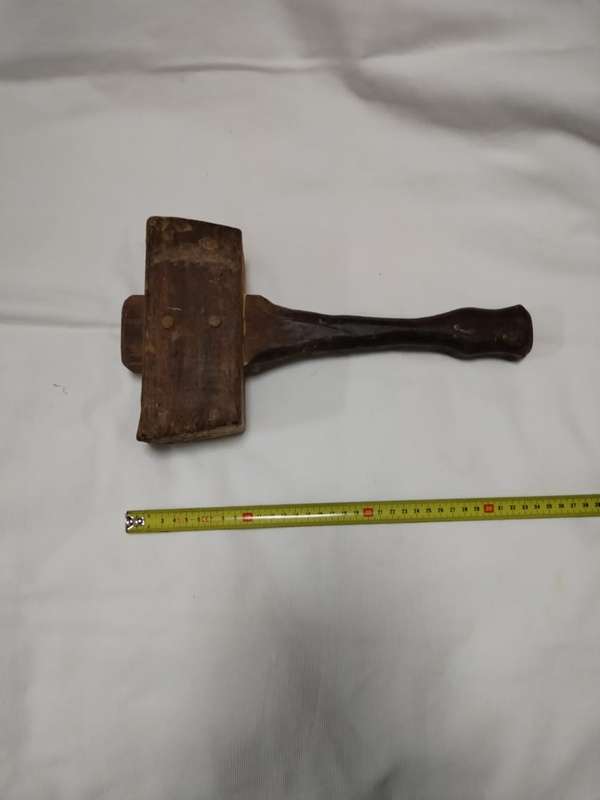 Antique Wood Mallet, Block/ Carving Chisel Hammer