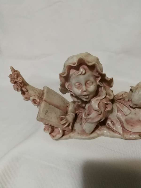 Reading girl and kitten Ornament- Very Old